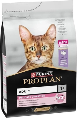 PRO PLAN Delicate Digestion Adult Dry Cat Food Turkey 3kg Pack Sensitive Stomach