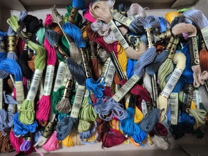 Lot of 80 DMC Embroidery Floss Skeins - Mixed colors - Most are new and un-used - Picture 1 of 5
