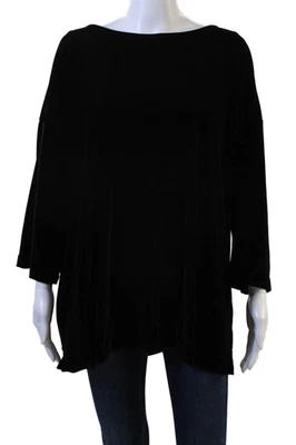 Blusa túnica feminina Bryn Walker manga longa gola redonda preta tamanho GG - Imagem 1 de 4