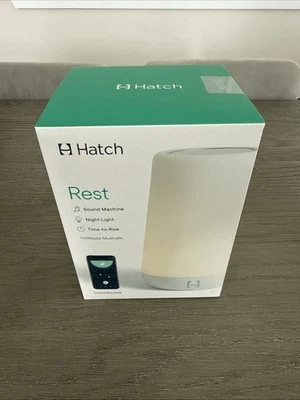Máquina de sonido para dormir todo en uno Hatch Rest luz nocturna funciona con aplicación en caja original Foto 1 de 4