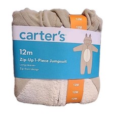 Carters Zip-Up 1 Piece Long Sleeve Fleece Jumpsuit Girls Size 3 Months Pink