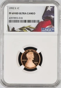 1992 S 1C Lincoln Cent NGC PF69 Ultra Cameo - Picture 1 of 2