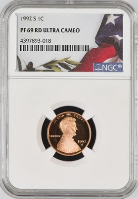 1992 S 1C Lincoln Cent NGC PF69 Ultra Cameo - Image 1 of 2