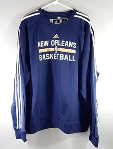 New Orleans Pelicans Adidas Climawarm Warm Up Sweatshirt 2XL +2" Navy New - Picture 1 of 2