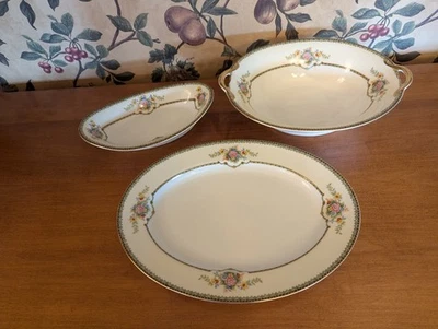 3-PIEZAS ANTIGUAS PARA SERVIR AMARILLO NORITAKE  Foto 1 de 4