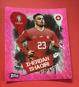 TOPPS EURO 2024 PARALLEL STICKER SWISS ROSA PINK SHAQIRI SUI3 (B22 - Picture 1 of 2