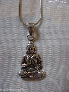 Tibetan Buddhism Shakyamuni Buddha Blessing Silver Pendant India - Picture 1 of 4