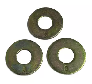 Lavadora plana de acero de aleación amarilla chapada en zinc (QTY 100)" grado 8 USS de 1/4 - Imagen 1 de 2