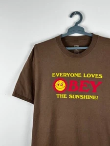 Obey Sunshine Brown T-Shirt Size XXL - Picture 1 of 5
