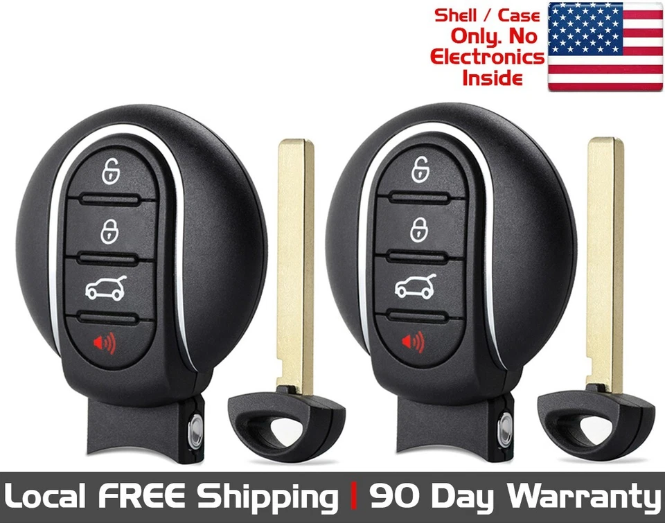 2x New Replacement Proxy Key Fob Remote SHELL / CASE For 2014-2018 Mini Cooper - Image 1 of 4