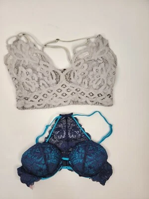 Lote (2) Bralette Free People One Adella/Victorias Secret Rosa Talla S/34A Encaje Foto 1 de 4