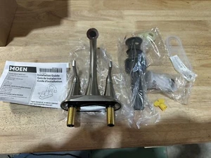 MOEN Korek 4” Centerset 2-Handle Bathroom Faucet in Spot Resist Brushed Nickel - Picture 1 of 3