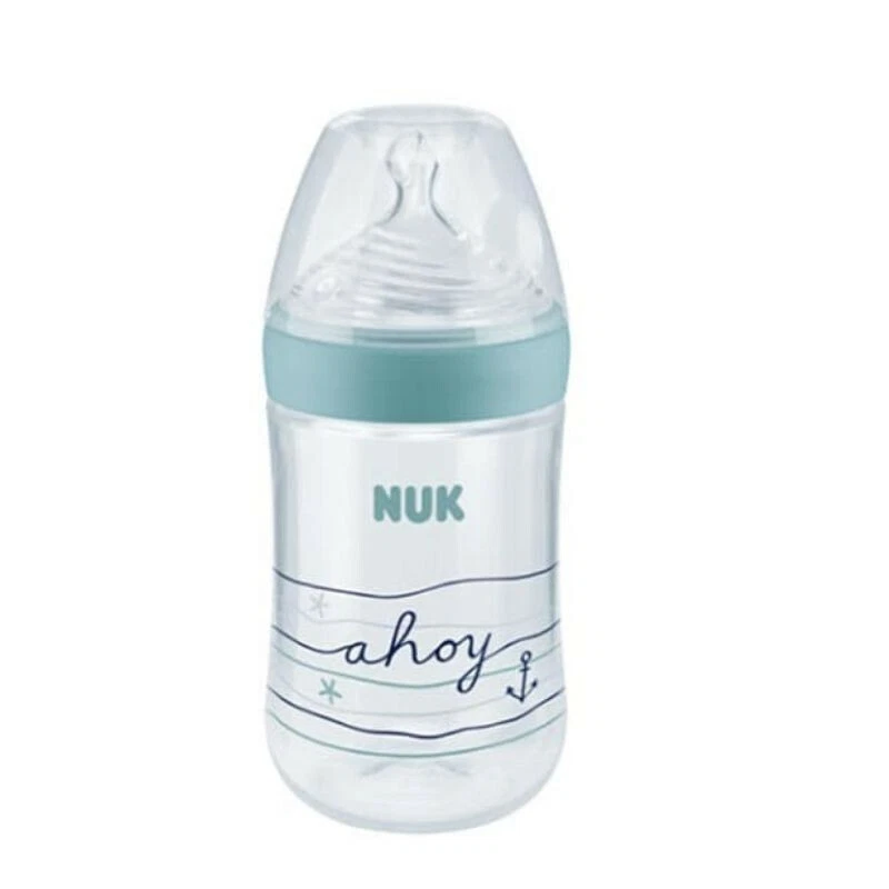 NUK Nature Sense Babyflasche Silikon-Trinksauger BPA- Größe M 260ml blau