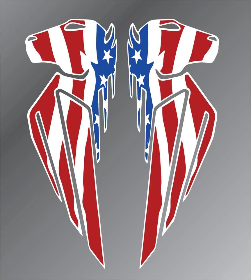 Calcomanías Buell 6" bandera americana Pegaso 3 colores.  1 par. Foto 1 de 1