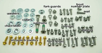 BODY BOLT KIT FOR ALL KTM SX 65 85 125 200 250 300 360 380 400 440 500 520 - Image 1 of 4