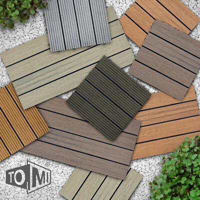 WPC Klickfliese Holzfliese Terrassenfliesen Balkonfliese Holz Bodenbelag Fliese - Bild 1 von 4