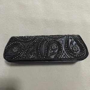 Jessica McClintock Grey Beaded Evening Bag Purse with strap New - Picture 1 of 10