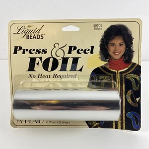 Vintage LIQUID BEADS Press & Peel Foil by Plaid SILVER 1990's NOS 1993 - Picture 1 of 4