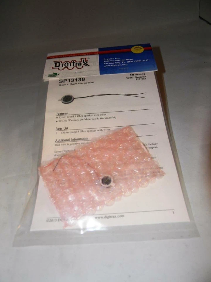 Digitrax SP13138 All Scales 10mm x 18mm Oval Speaker 8 Ohms - Image 1 of 4