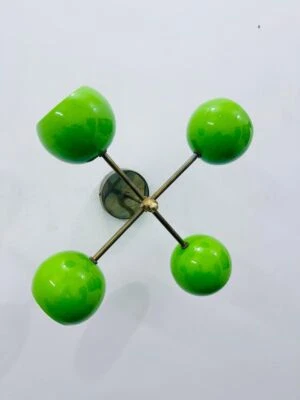 Brass Swing Arm Wall Light Wall Lamp Chandelier with Brass 4 Light Lamps Ceiling - Image 1 of 4