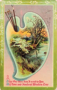 Lieber, heute sende ich dir - Halstead Kansas - Vintage c1912 Postkarte E11 - Bild 1 von 3