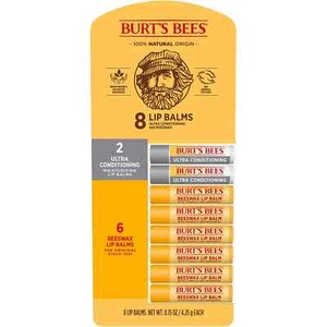 Burt's Bees 100% Natural Origin Beeswax Moisturizing Lip Balm 8 pk. - Picture 1 of 5