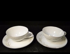 Golden Harvest Fine China of Japan 2 Tea Cups & 2 Saucers 4 PC Set Wheat Vintage - Picture 1 of 14
