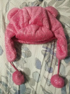 So Kohl's S (4-7) Fleece Lined Knit Hat Toboggan Bear ears - Picture 1 of 3