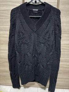 Tom Ford Vintage Men's Knit Sweatshirt Black Cotton Size S Rare Unworn - Picture 1 of 6