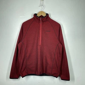 Craghoppers 1/4 Zip Fleece Mens M Red Knit Pullover Walking Hiking - Picture 1 of 10