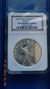 2006-P Ben Franklin Scientist Commemorative Silver Dollar NGC PF69 ULTRA CAMEO - Picture 1 of 4