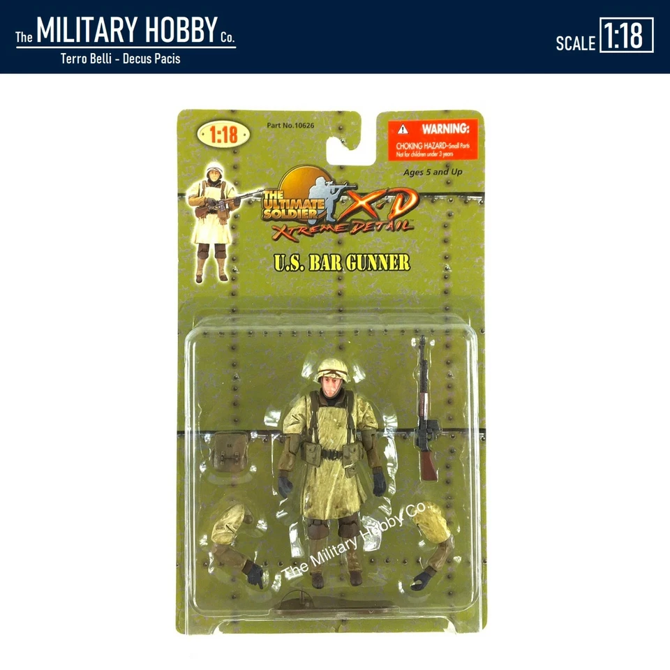 1:18 21st Century Toys Ultimate Soldier WWII US Army Winter BAR Gunner Figure - Image 1 of 1