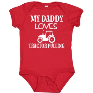 Inktastic Tractor Pulling Dad Baby Bodysuit Power Tractors Childs Sport Infant - Picture 1 of 15