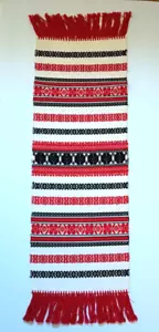 Runner da tavolo vintage tessuto ungherese design tradizionale arte popolare 37" - Foto 1 di 6