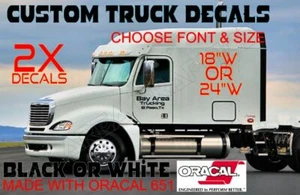 SEMI TRUCK DOOR COMERCIAL DECALS SET OF 2 YOUR NAME CITY STATE OUTDOOR VINYL - Foto 1 di 12