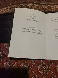 Raro libretto originale invito lezione Leonard Baskin 1968 - Foto 1 di 4
