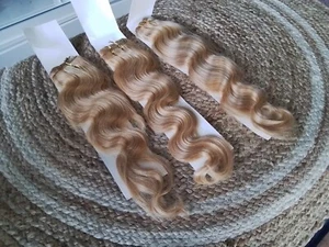 12AA BRAZILIAN HUMAN HAIR 27#/613# BALAYAGE PIANO 18+20+22INCHES 300g BODY WAVES - Picture 1 of 4
