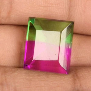 Dual Color Watermelon Tourmaline 29.85 Ct Emerald Facet Cut True Precious Gem - Picture 1 of 4