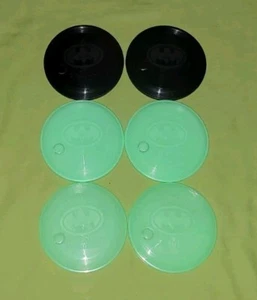 Vintage McDonald’s Happy Meal Batman Returns Glow Frisbee Cup Lid Lot 1991 - Picture 1 of 8