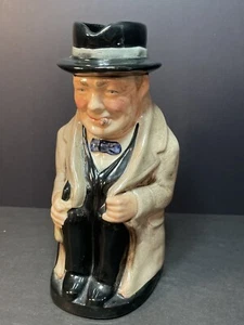 Vintage Royal Doulton Porcelain Winston Churchill 9" Toby Jug Pitcher England - Picture 1 of 13