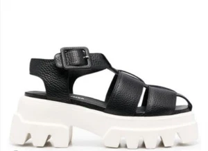 Each x Other Dollaro Chunky Platform Leather Strap Sandals Black Size uk 5 eu 38 - Picture 1 of 7