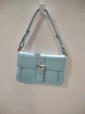 Talbots Bebé Azul Cuero Genuino Pequeño Bolso de Hombro Hebilla Acento ¡MUY LINDO! Foto 1 de 4