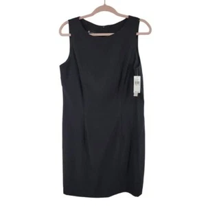 AB Studio Black Sleeveless Shift Mini Dress 16 NWT - Picture 1 of 8