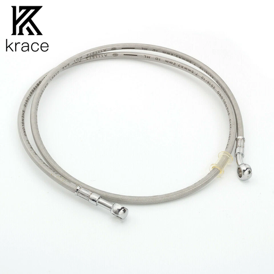 39cm-200cm Motorcycle Brake Hose Oil Line Pipe Hydraulic Stainless Steel Braided - Image 1 of 4