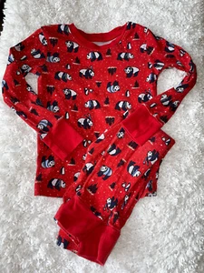 Amazon Essentials Kids Sz. 4 Red Holiday Panda Pj Set. Adorable, Fun - Picture 1 of 10