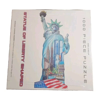 STATUE of LIBERTY Shaped PUZZLE With the TWIN TOWERS Sealed 1000 Pieces - Image 1 of 4