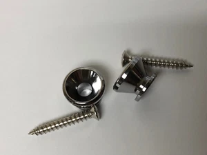Pulsanti cinturino chitarra (2) cromati con viti ~SPEDIZIONE GRATUITA NEGLI USA~ - Foto 1 di 2
