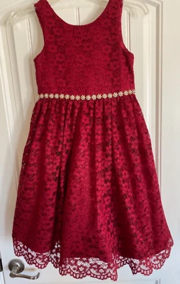 Vestido de encaje floral sin mangas para niñas American Princess Talla 10 Foto 1 de 4