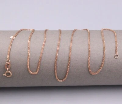 Pure Au750 18K Rose Gold Chain 0.8mm Wheat Link Necklace 1.4-1.6g 17.9inch Foto 1 de 3