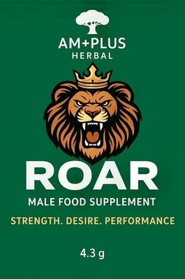 AMPLUS Herbal ‘ROAR’ Male Food Supplement - For Strength, Desire & Performance - Image 1 of 4